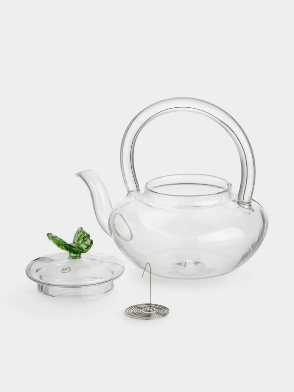 Teapot, 600 ml, glass B/steel, Butterfly, Butterfly, image-4