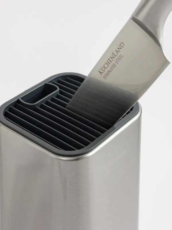 Knife set, 6 pcs, in stand, with peeler / scissors, steel / plastic, Pascale, image-2