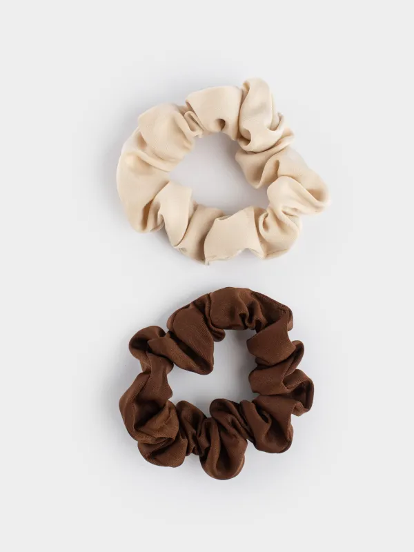 Elastic hair band, children's, 5 cm, 2 pcs, children's, satin, color, Silk, image-1