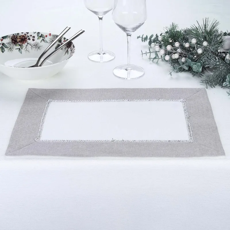 Napkin for appliances, 30x45 cm, 2 pcs, polyester, white-gray, Milky way, image-1