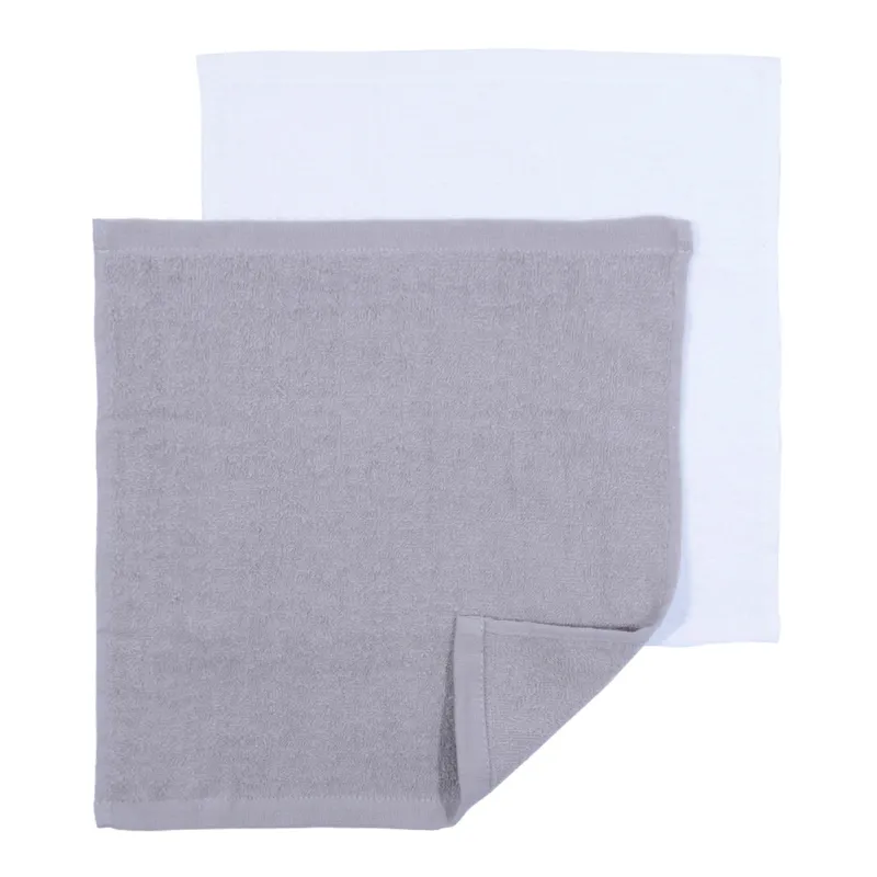 Towel, 30x30 cm, 4 pcs, in a basket, cotton / wood, white / gray, Basket towel, image-1