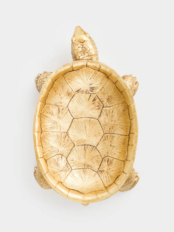 Decorative dish, 31x18 cm, polyresin, golden, Turtle, Coast, image-2
