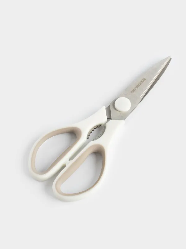 Kitchen scissors, 21 cm, steel/plastic, cream, Soft Kitchen, image-2