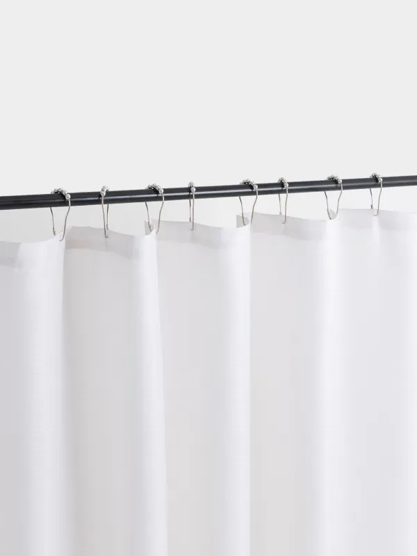 Bathroom curtain, 180x180 cm, with rings, polyester / metal, white, Beauty, Protection, image-4