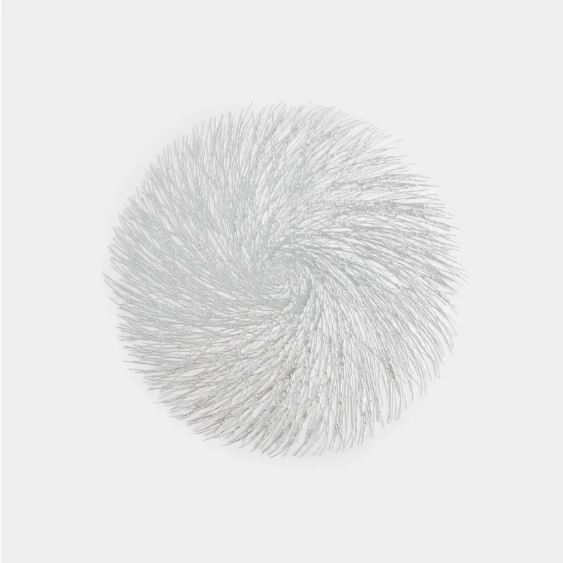 Placemats, 38 cm, PVC, round, silver, Azhur Grid