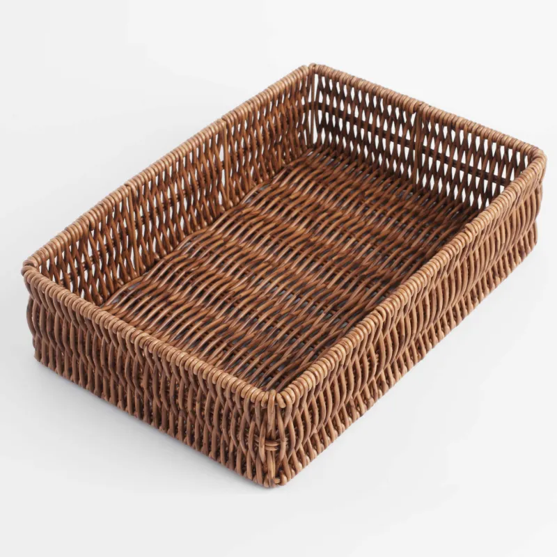 Grocery basket, 26x18 cm, rattan, rectangular, brown, Blendy, image-1