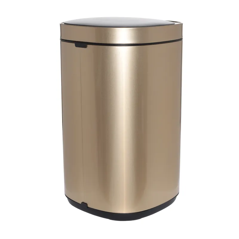 Trash can, 30 l, touch-sensitive, steel/plastic, gold, Sensor bin