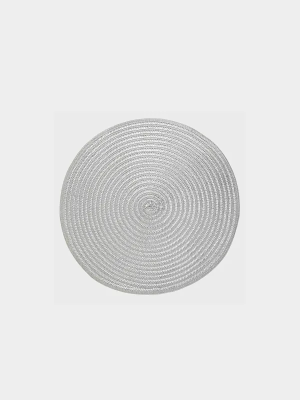 Placemat, 38 cm, polypropylene, round, silver, Circle, image-0