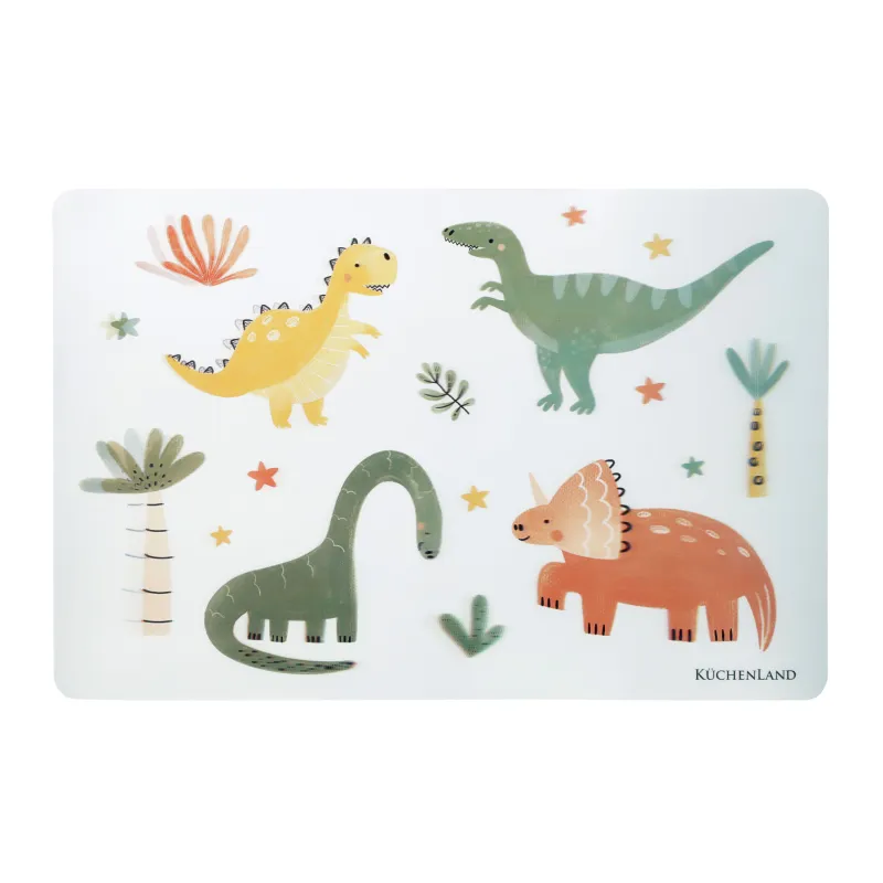 Napkin for appliances, 28x43 cm, 3D, plastic, rectangular, blue, Dinosaurs, Dino