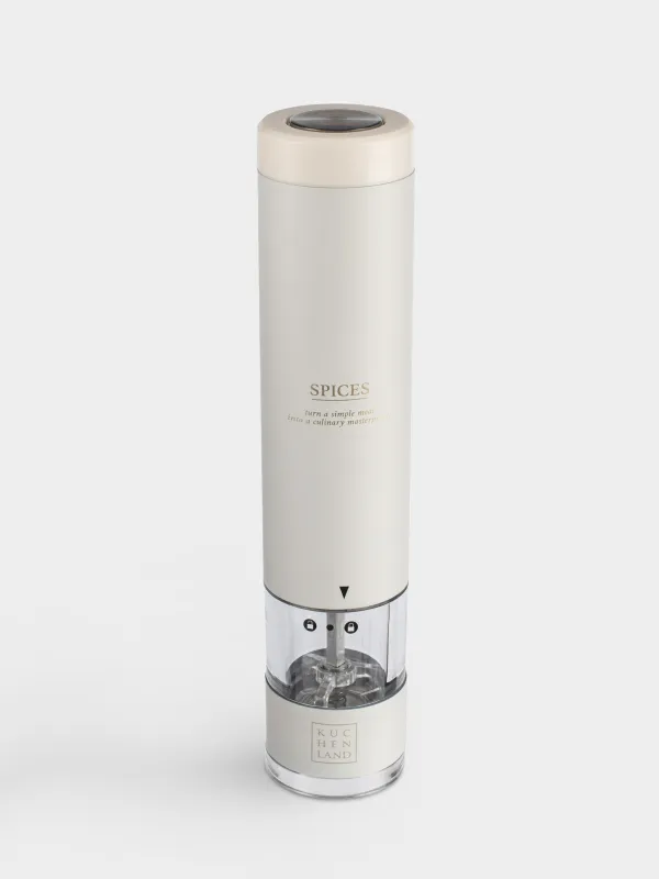 Spice mill, 22 cm, electric, metal/plastic, LED W, milky, Course, image-1