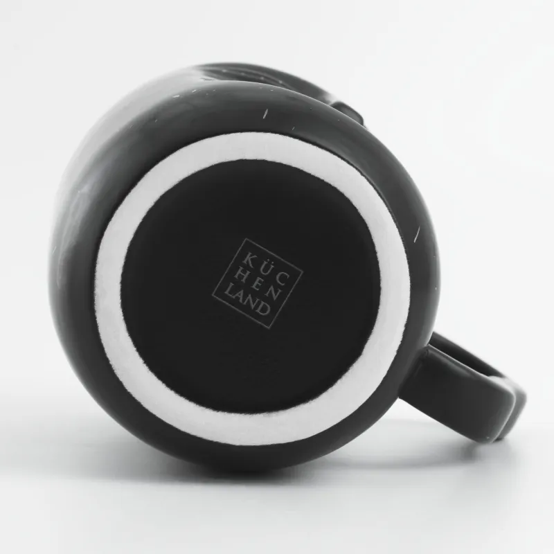 Mug, 580 ml, Ceramic, Black, speckled, Face, Face speckled, image-4