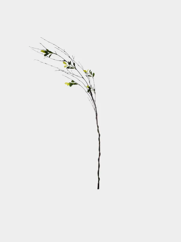 Decorative branch, 1.3 m, plastic / polyester, Yellow flowers, Leaves decor, image-0