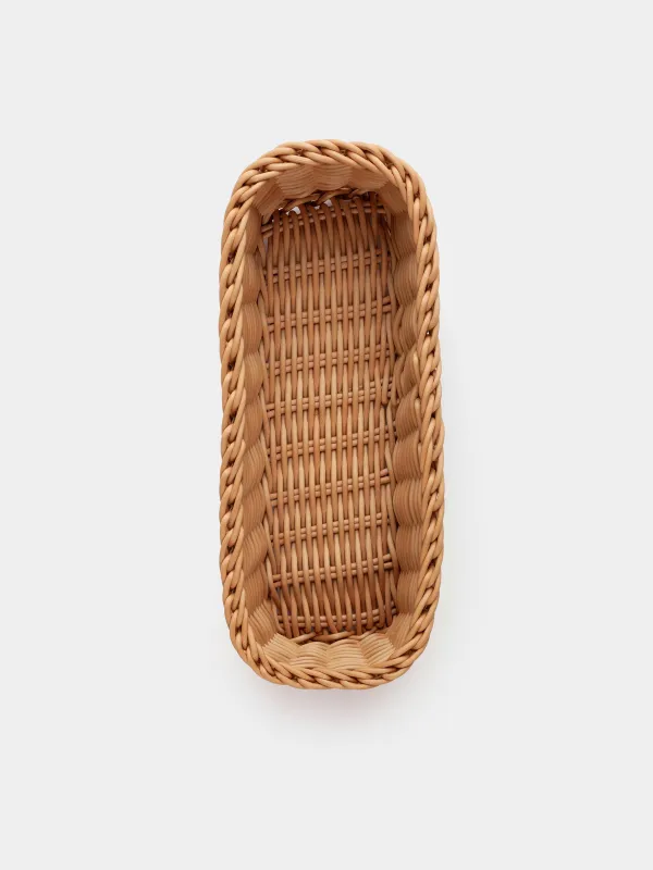 Cutlery basket, 25x10 cm, rattan, rectangular, brown, Twig, image-2