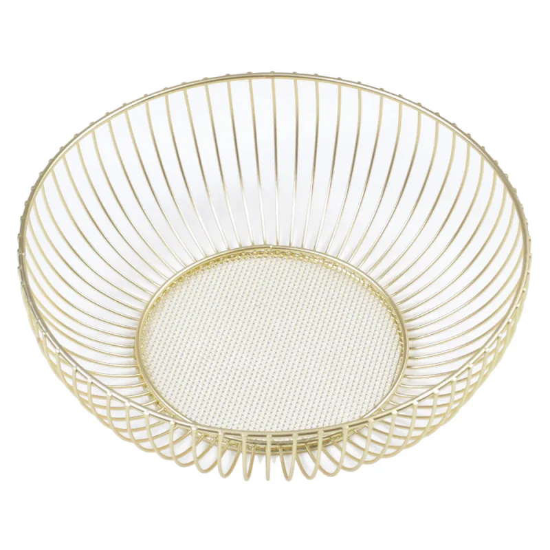 Fruit basket, 25 cm, metal, golden, Twist gold, image-2