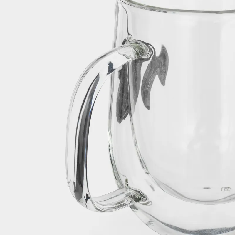 Mug, 350 ml, glass B / metal, silver, Aquarius, Air zodiac, image-3