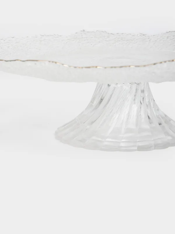 Dish on a leg, 27х8 cm, glass, with golden edging, Berg, image-2