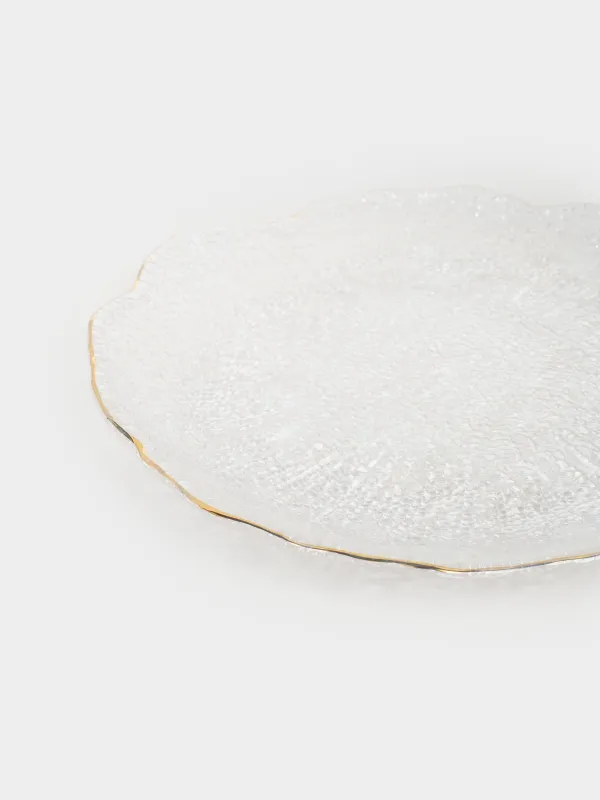 Snack plate, 21 cm, glass, with golden edging, Berg, image-2