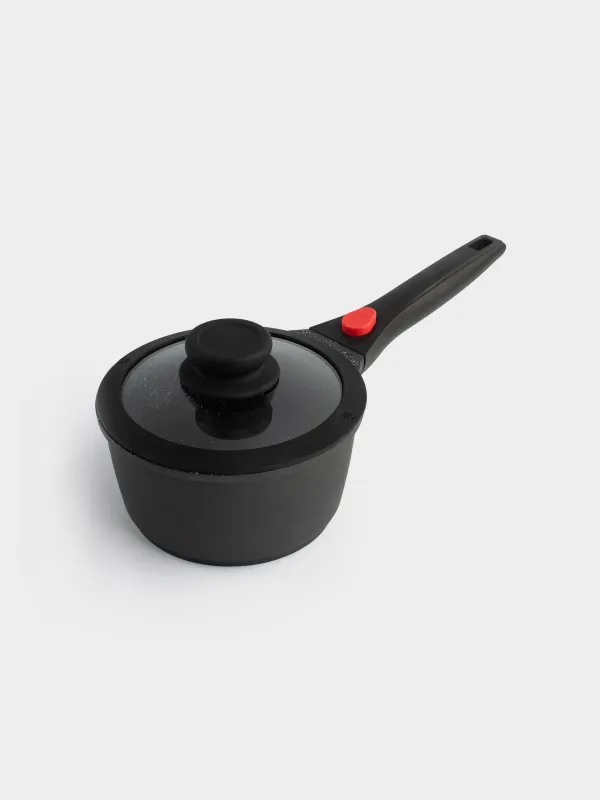 Bucket, 16 cm, 1.5 l, with lid, removable handle, coated, aluminum, Solution Red 2, image-2