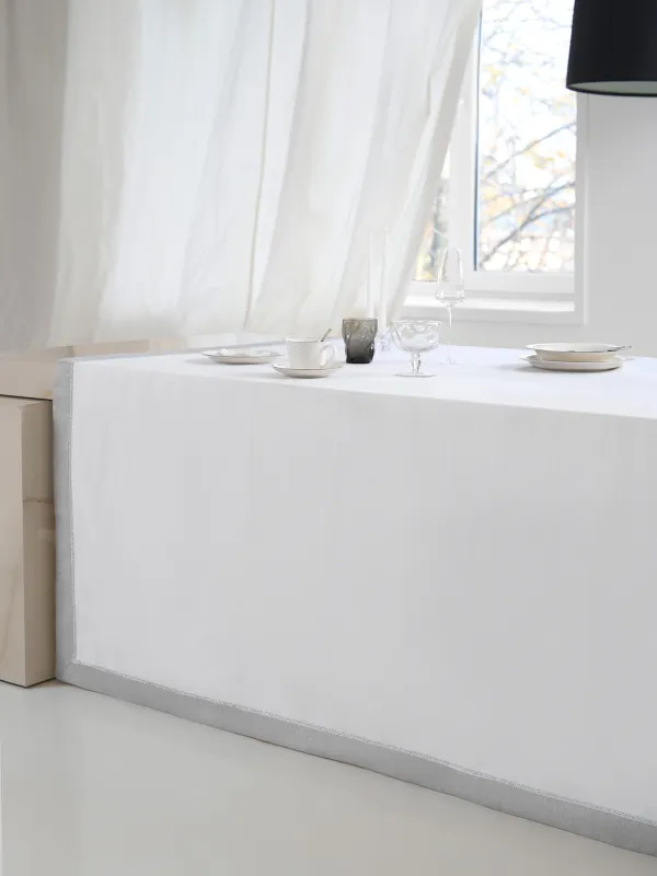 Tablecloth, 160x160 cm, polyester, white-gray, Milky way, image-8