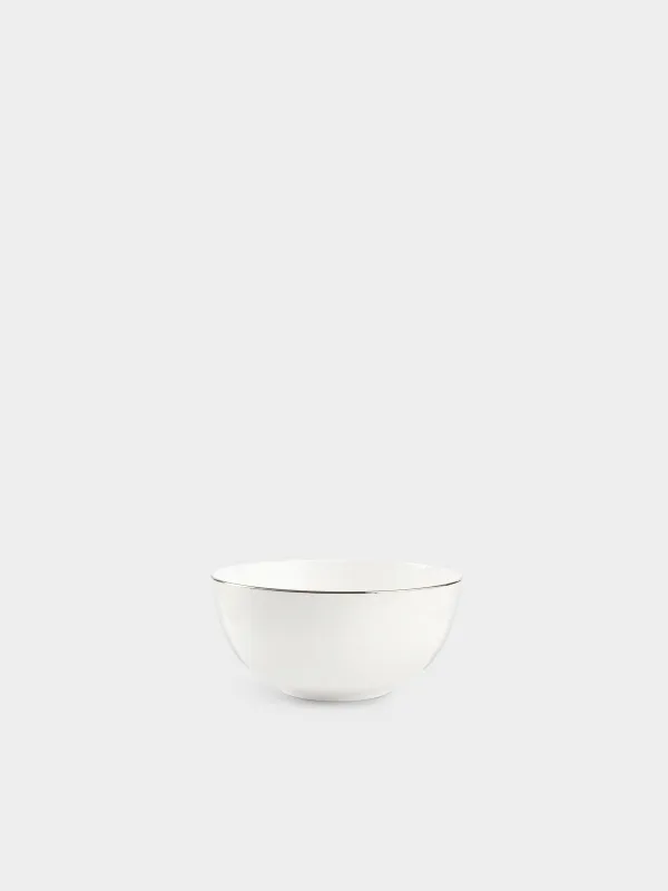 Salad bowl, 15x7 cm, 700 ml, porcelain F, white, Ideal silver, image-0