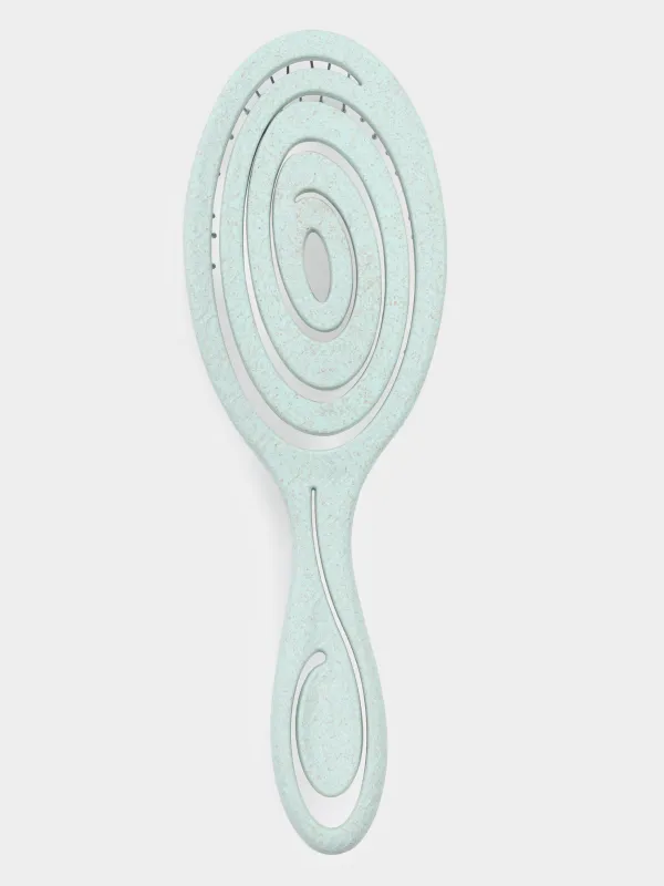 Hair massage comb, 22 cm, vegetable fiber / plastic, green-blue, Zipo, image-1