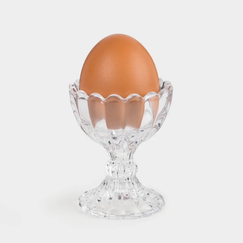 Egg stand, 7 cm, glass, Clear pattern, image-5