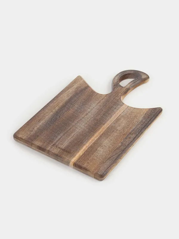 Cutting board, 30x20 cm, with handle, wood, Noble tree, image-1