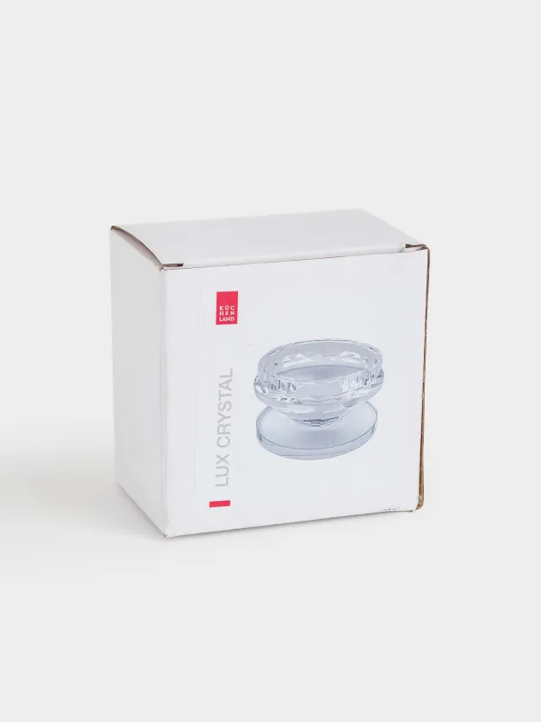 Candlestick 7x7 cm, for tea candle, crystal glass, Lux crystal, image-4