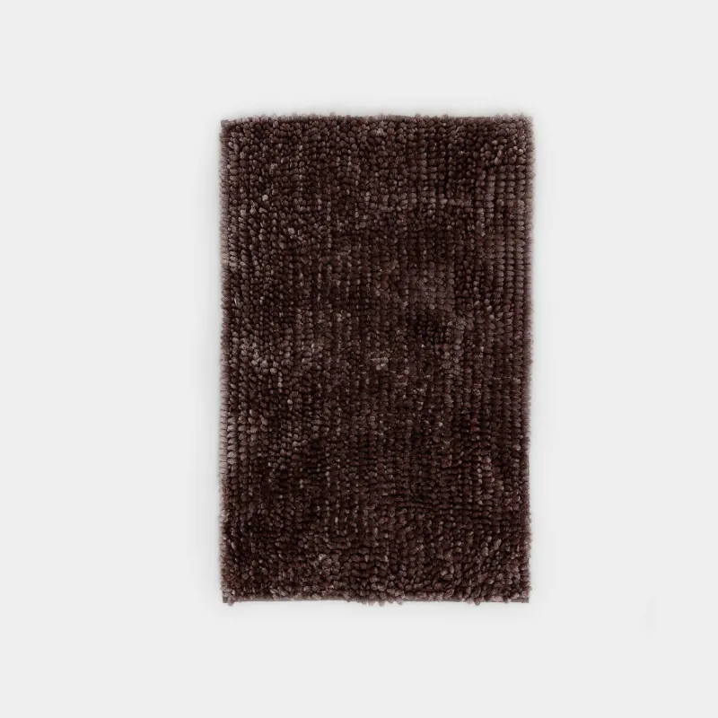 Mat, 50x80 cm, anti-slip, polyester, brown, Fluff