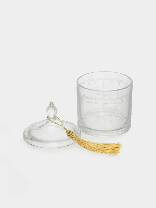 Storage container, 9x10 cm, ml, with brush, Glass, Horses, Clear pattern, image-2