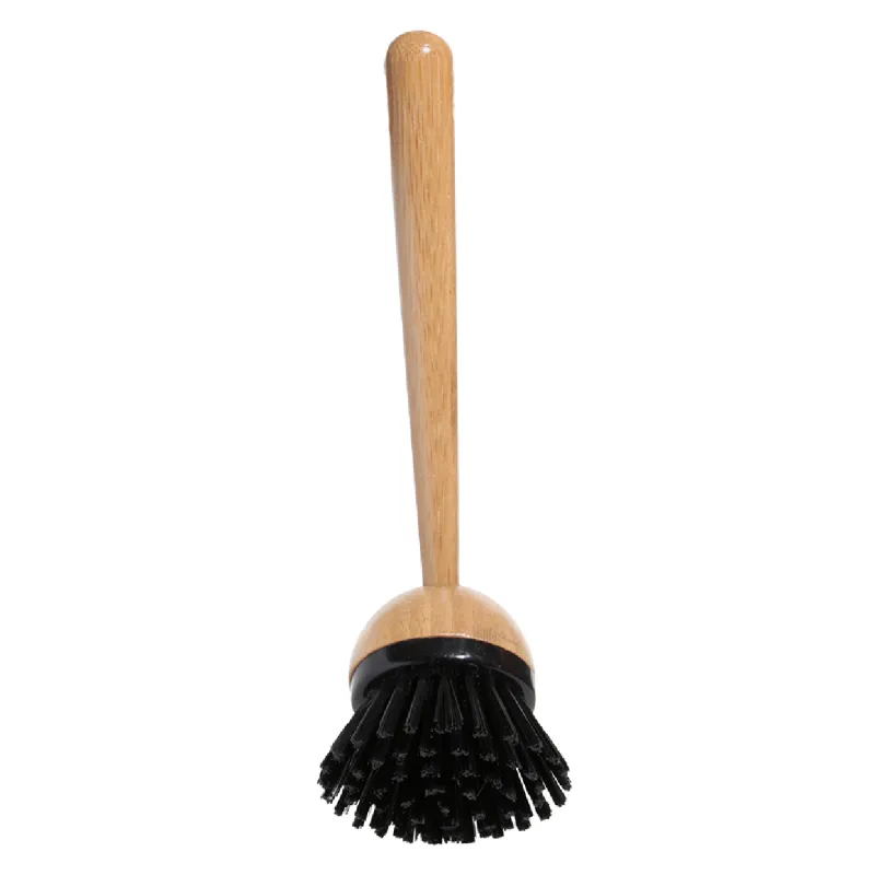Cleaning brush, 21 cm, plastic / bamboo, black, Black clean, image-1