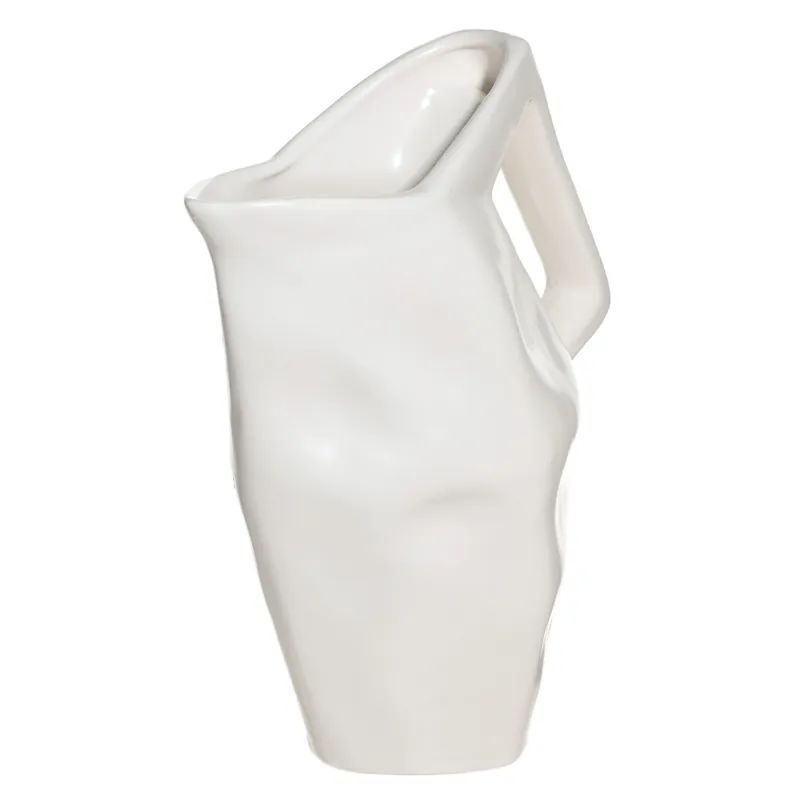 Jug, 1.6 l, porcelain P, milk, Crumpled effect, Crumple, image-2