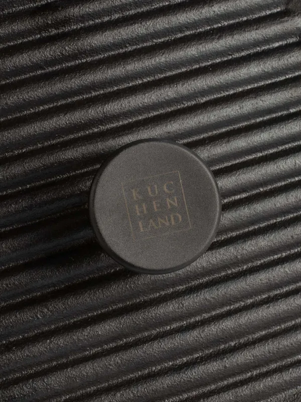 Grill press cover, 23 cm, cast iron, square, Black, Authentic, image-4