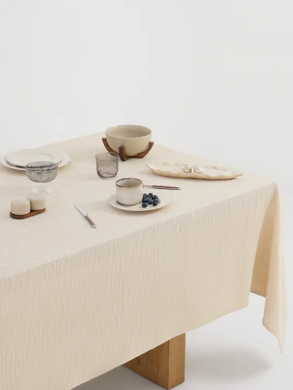 Tablecloth, 160x160 cm, cotton, beige, Matting, Gunny lurex, image-4