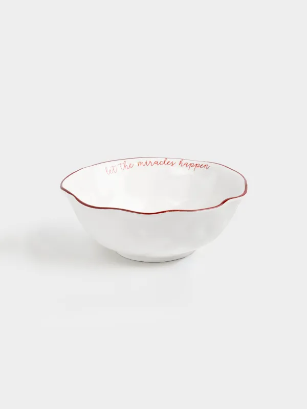 Salad bowl, 21x8 cm, 1 l, ceramic, Christmas tree with bows, Christmas tree, image-1