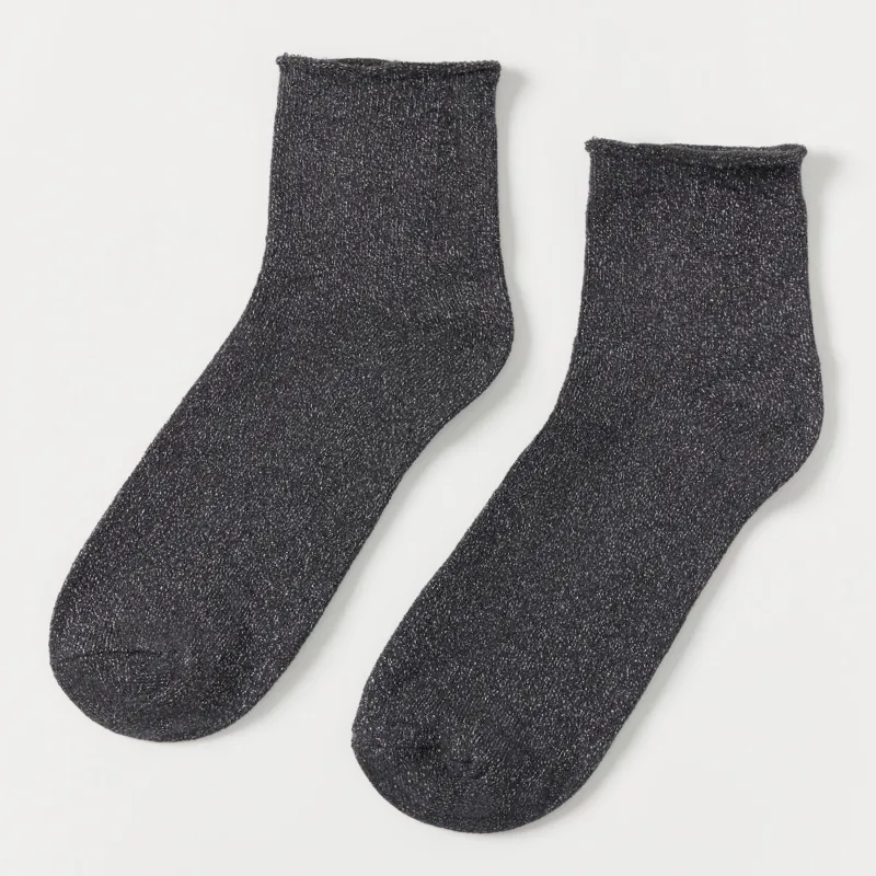 Women's socks, size 36-38, cotton / polyester, graphite, Glint
