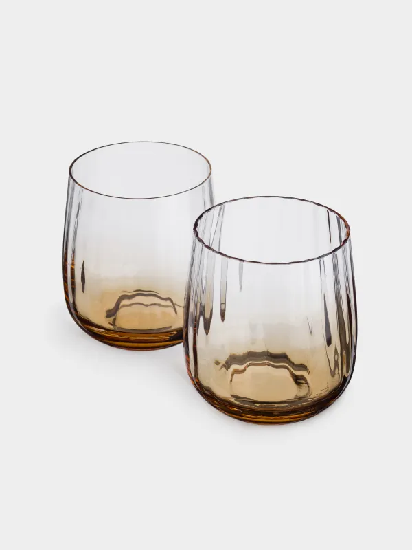 Glass, 10 cm, 460 ml, 2 pcs, glass, brown gradient, Felino, image-1