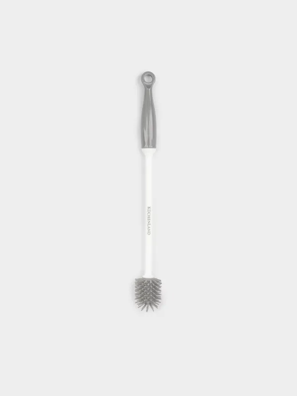 Bottle brush, 30 cm, rubber / plastic, gray-white, Mini, Clean, image-0