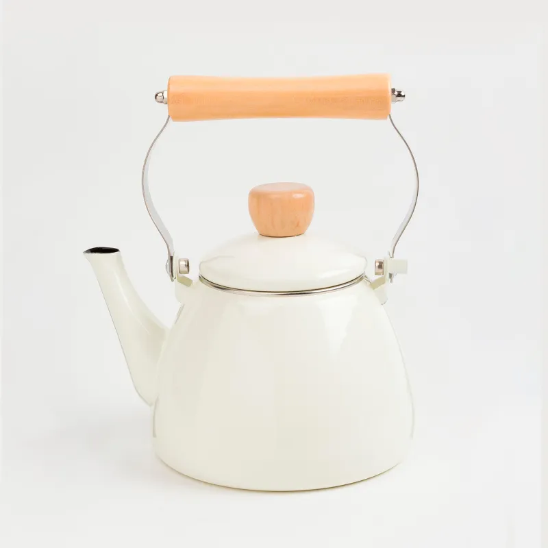 Teapot, 1.4 l, metal enamel/wood, milk, Nostalgia