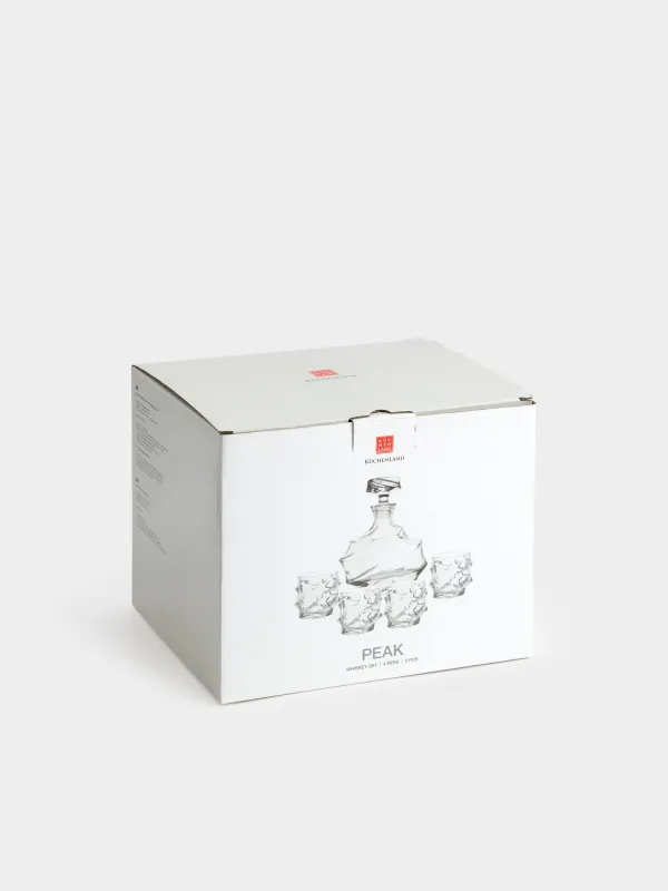 Drink set, 4 pers, 5 items, decanter / glasses, glass R, shaped, Peak, image-5