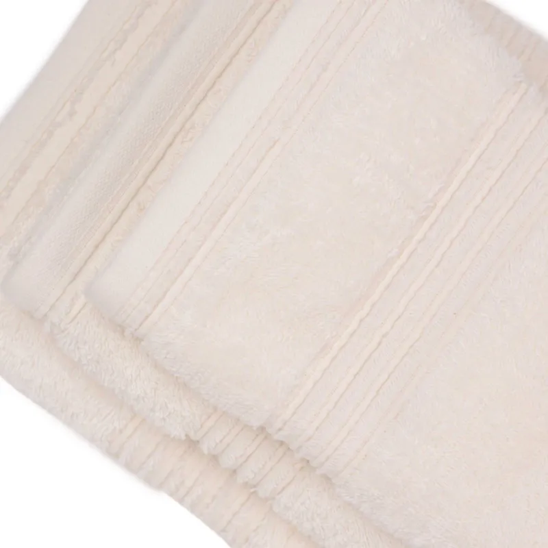 Towel set, 40x60 / 50x90 / 70x140 cm, 3 pcs, cotton, milk, Natural cotton, image-2