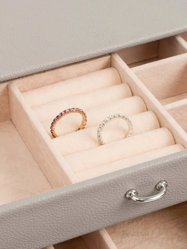 Jewelry box, 24x19 cm, artificial leather / MDF, grey, Premiere, image-6