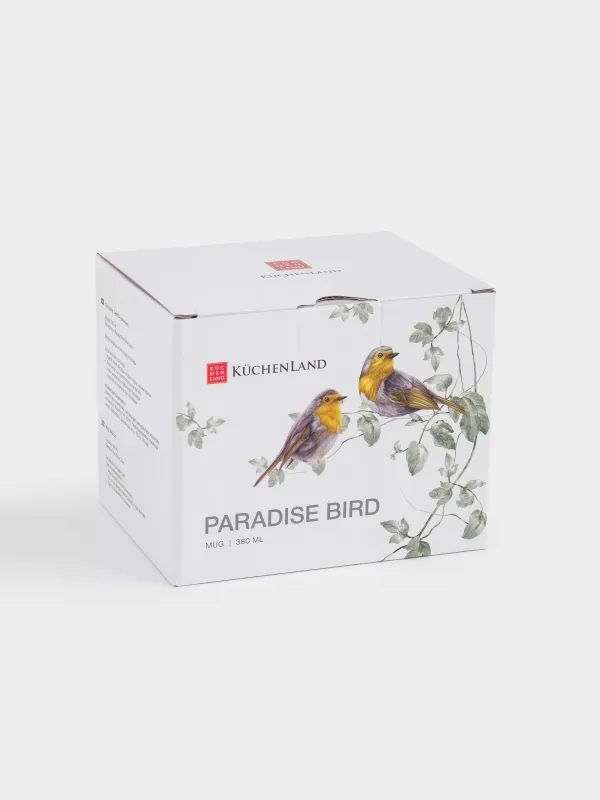 Mug, 380 ml, porcelain F, with golden edging, Painted fairywren, Paradise bird, image-4