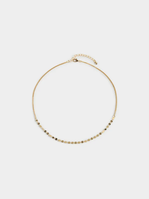 Chain, 52 cm, 2 pcs, metal / plastic, golden, colored stones, Mineral, image-2