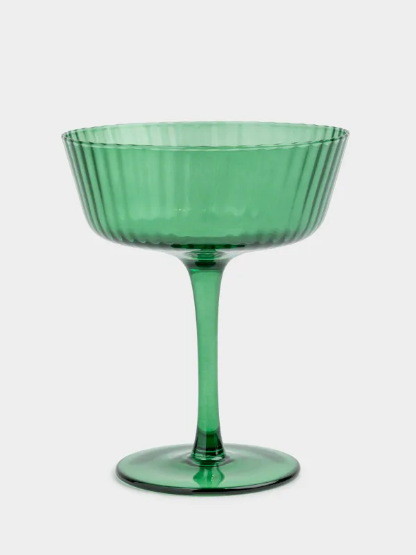 Drinking glass, 230 ml, glass R, green, Ribby color, image-0