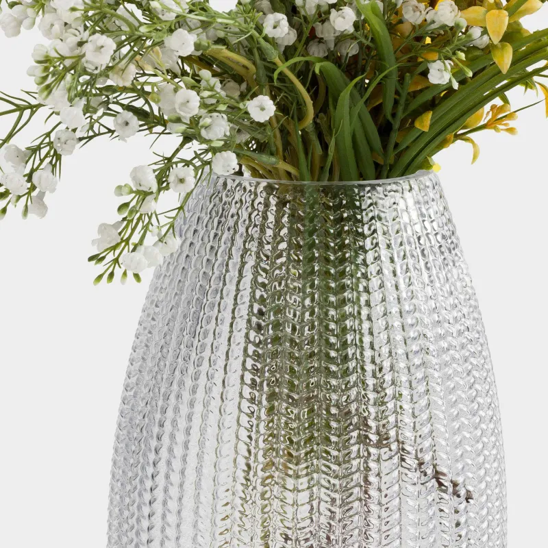 Flower vase, 26 cm, glass, gray-blue, Fantasy, image-5