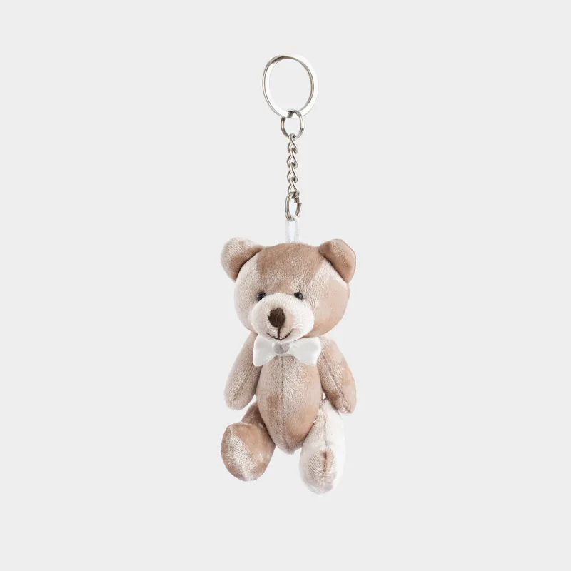 Keychain, 8 cm, soft, with moving paws, polyester / metal, golden, Bear, Bear