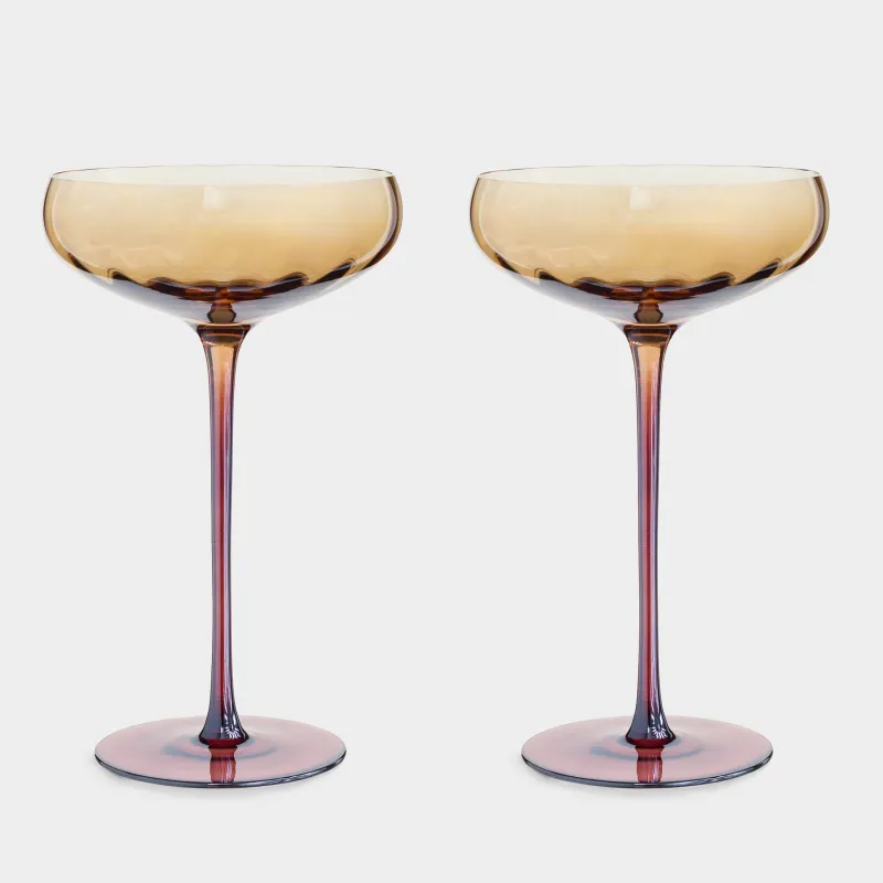 Drinking glass, 220 ml, 2 pcs, glass, amber brown, Filo R color