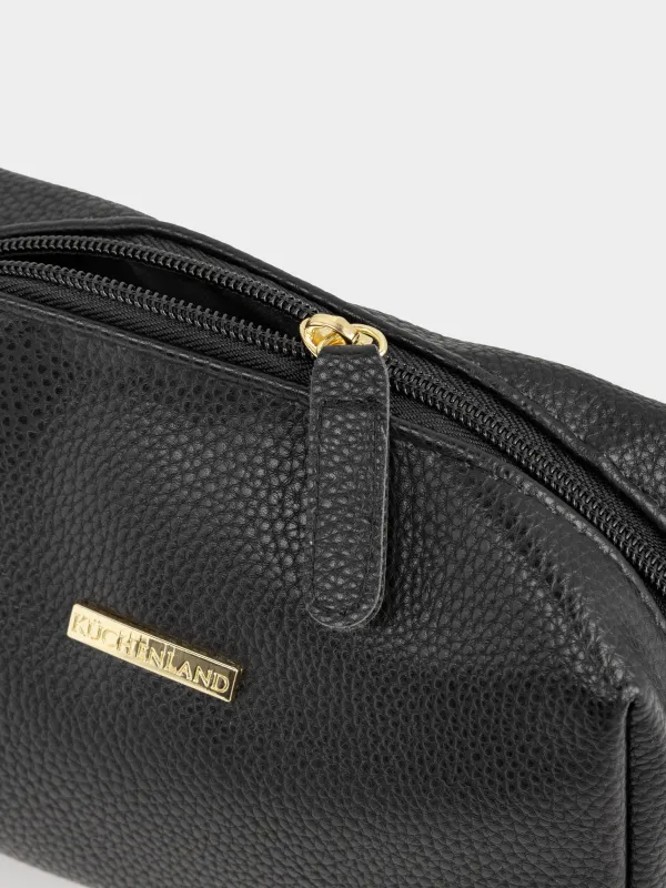 Makeup bag, 18x12 cm, polyurethane, black, Force, image-4