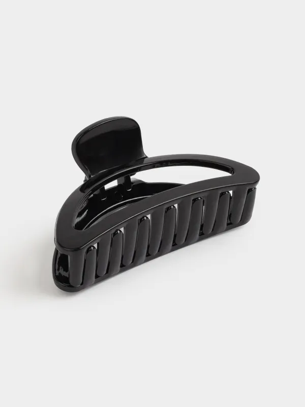 Hair clip, 9 cm, plastic, black, Crab, Basic, image-4